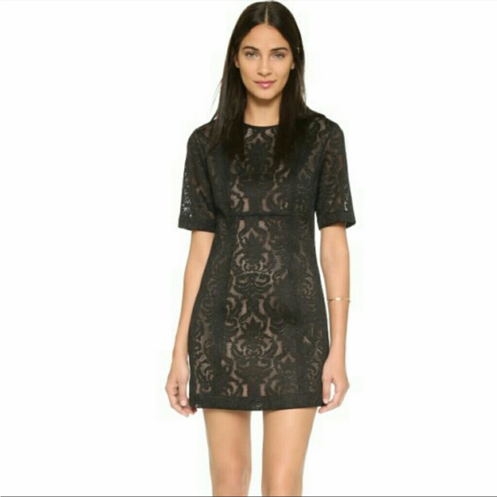 BCBGMazAzria Black Ceara Lace Shift Dress